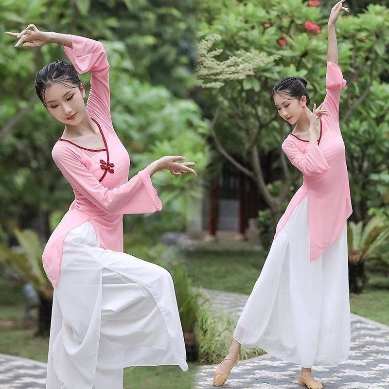 Chao product Chinese dance nation classical dance practice service female adult rhyme yarn ya net gauze wide jacket wide -leg pants