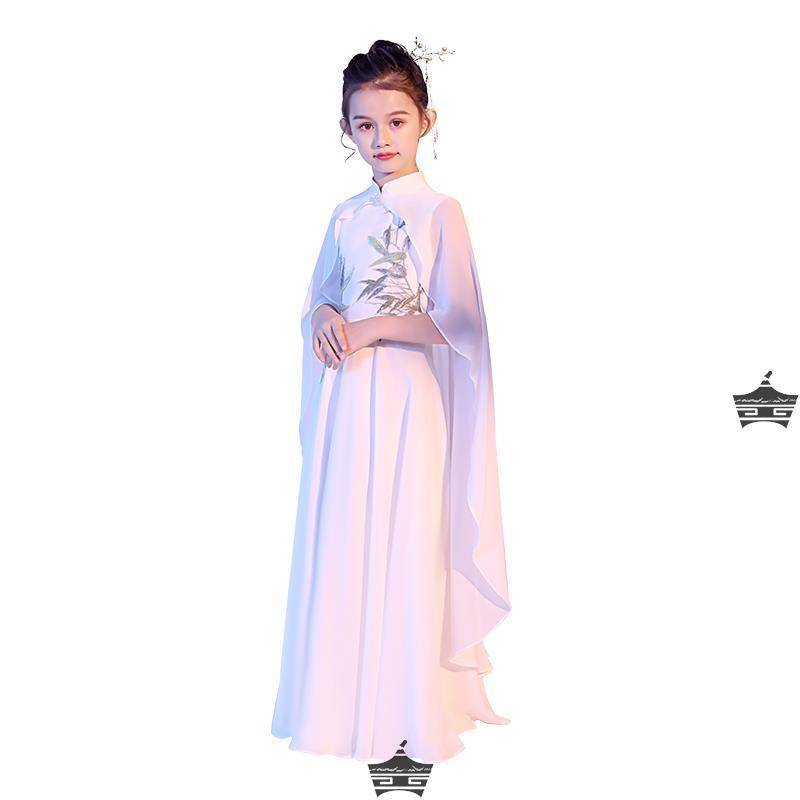 Chinese style children's performance service Minle Guzheng big girl girl girl two -piece set of classical dance bamboo leaves ancient style dresses