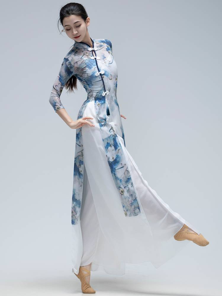 Classical dance cheongsam practice service performance service girl elegant Chinese style dance clothing body rhyme yae performance service long