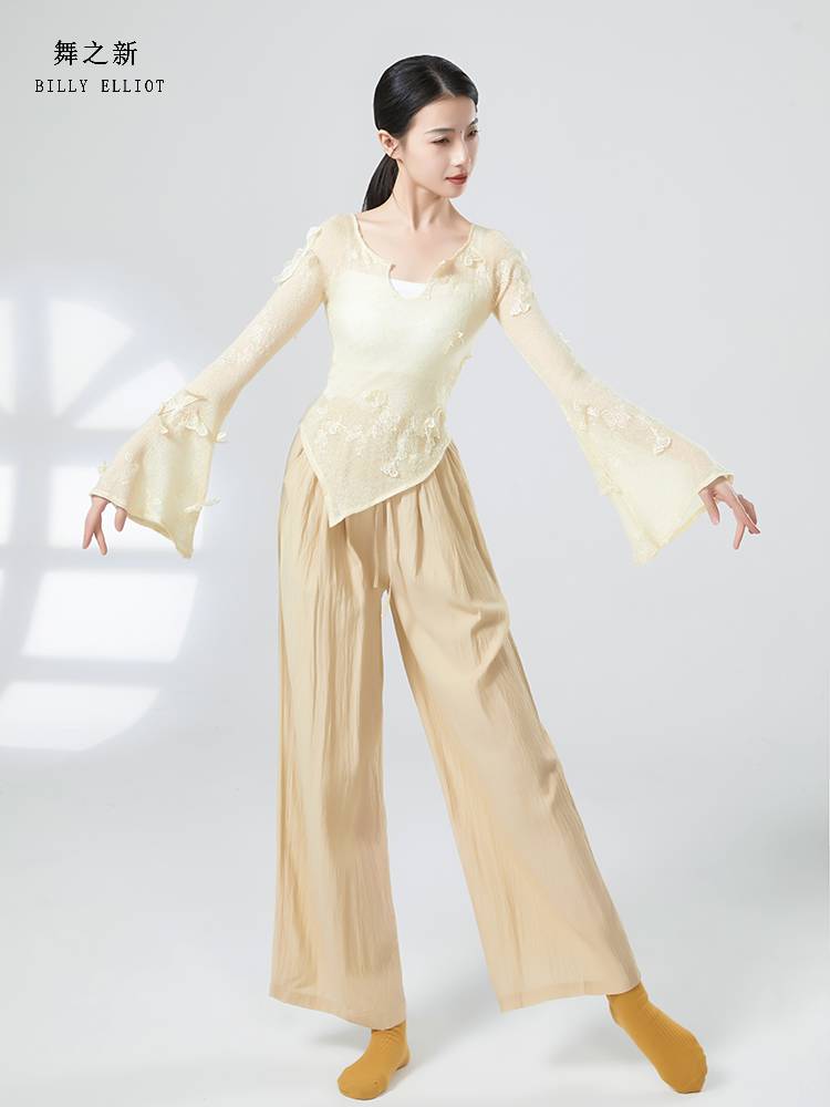Modern dance pants, vertical wide -leg pants straight pants Chinese dance clothing adult dance pants new classical dance exercises