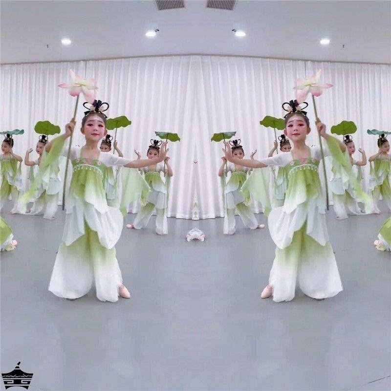 Children's Classical Dance Performance Services Lotus Umbrella Dance Grade Gine Dress Practice Flower Gone Guifeng Body Rhyme Chinese Dance Girl