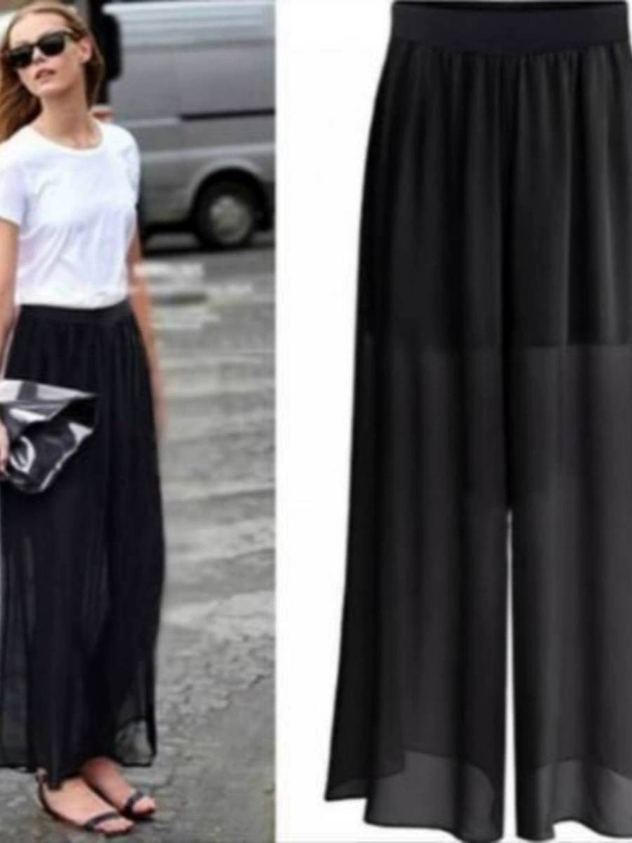 Spring and summer horse noodle skirt lined with white leggings cheongsam cheongsam inside to prevent light wide -leg pants classical dance yoga pants