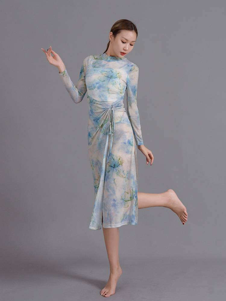Classical dance exercises, body rhyme yae dance dance service female modern dances to improve cheongsam elastic elegant shirt performance service