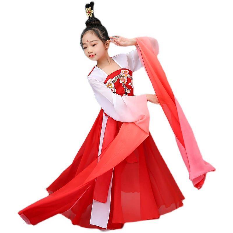 New Children's Classical Dance Water Sleeve Caiwei Dance Female Chinese Storm Fairy Fairy Shocking Dance Performance Service