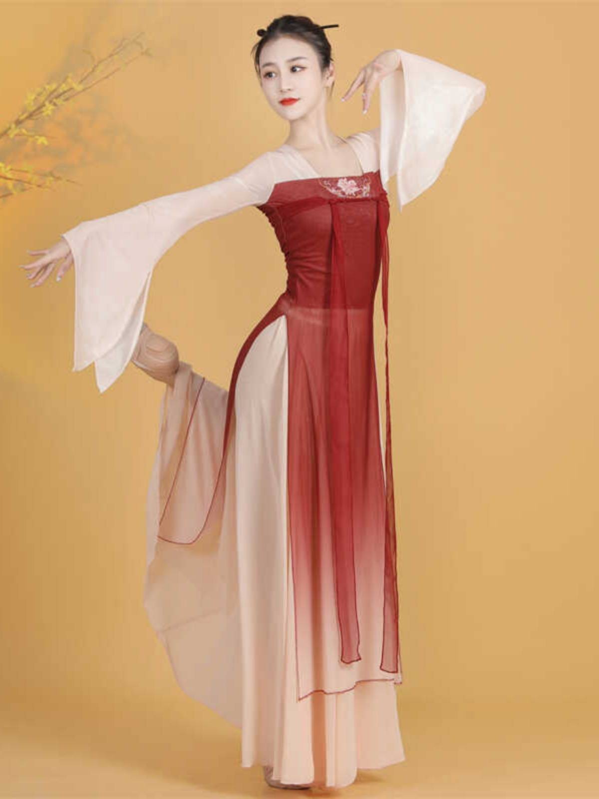 Classical dance dance service female elegant body rhyme long gauze Chinese dance performance service ancient style Qi breasts Han Tang dance service