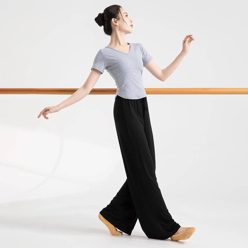 Modern dance adult dance clothing top female long sleeve dancing practice service Chinese body rhyme classical dance service summer short sleeves