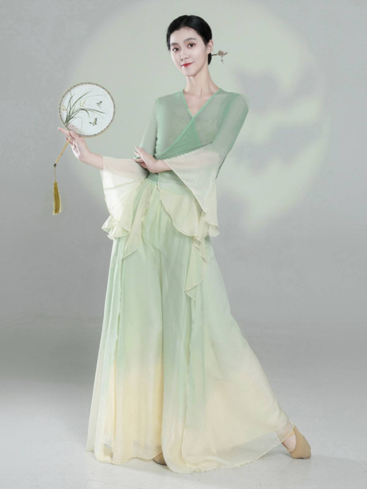 Classical dance clothing female elegant body rhyme, immortal elastic gauze, practice clothes, ancient style Chinese dance show suit