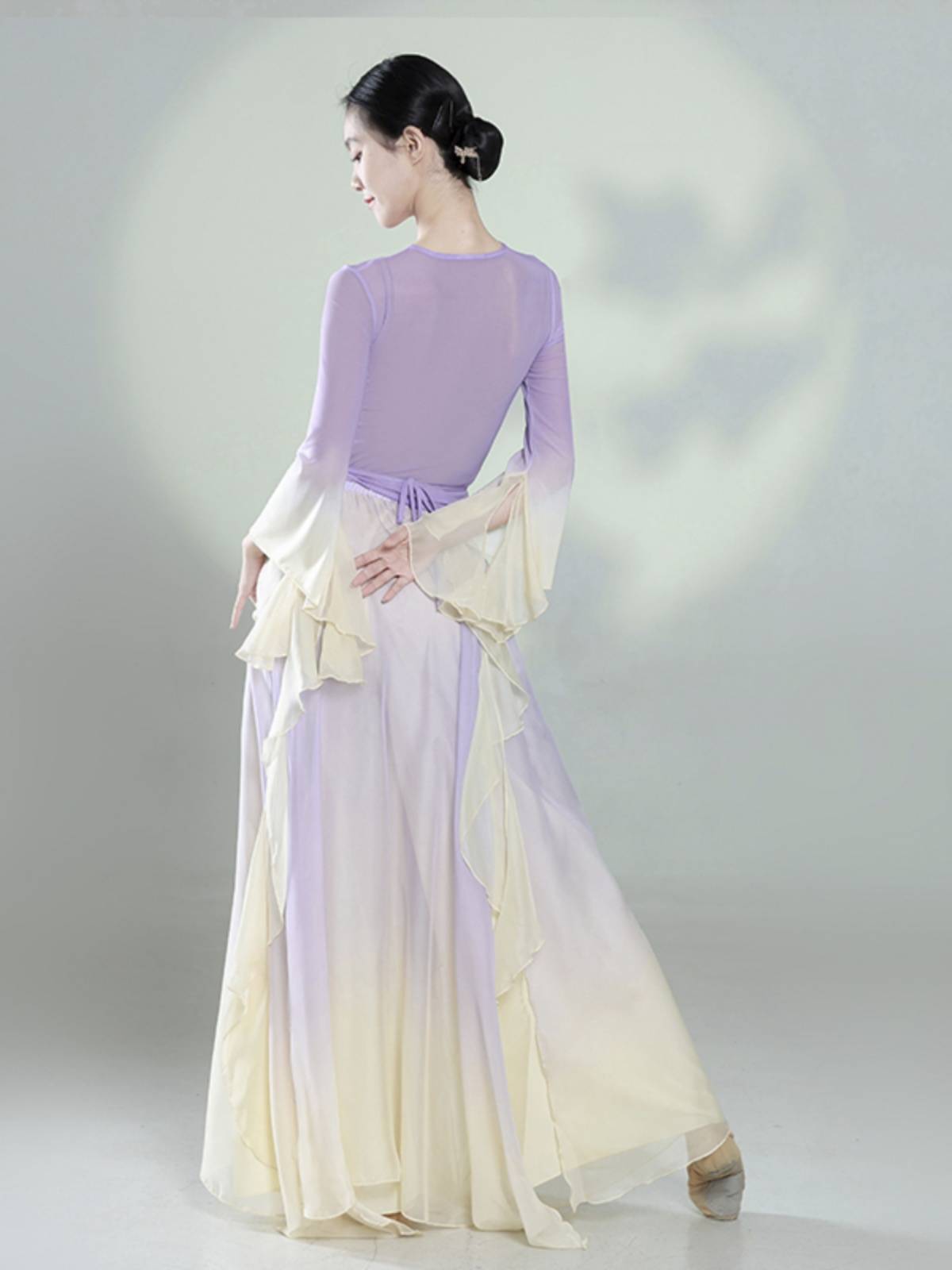 Classical dance clothing female elegant body rhyme, immortal elastic gauze, practice clothes, ancient style Chinese dance show suit