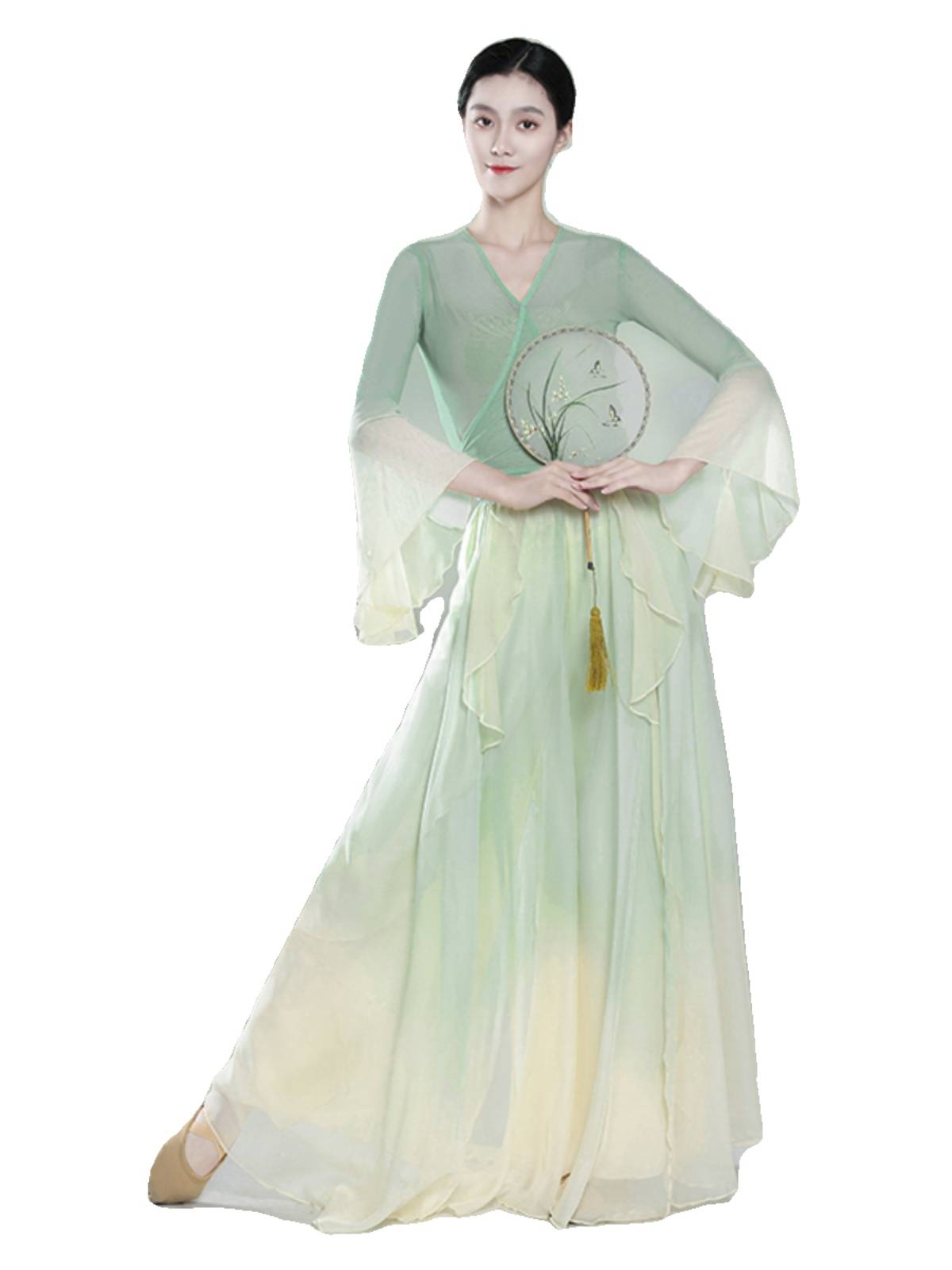 Classical dance clothing female elegant body rhyme, immortal elastic gauze, practice clothes, ancient style Chinese dance show suit