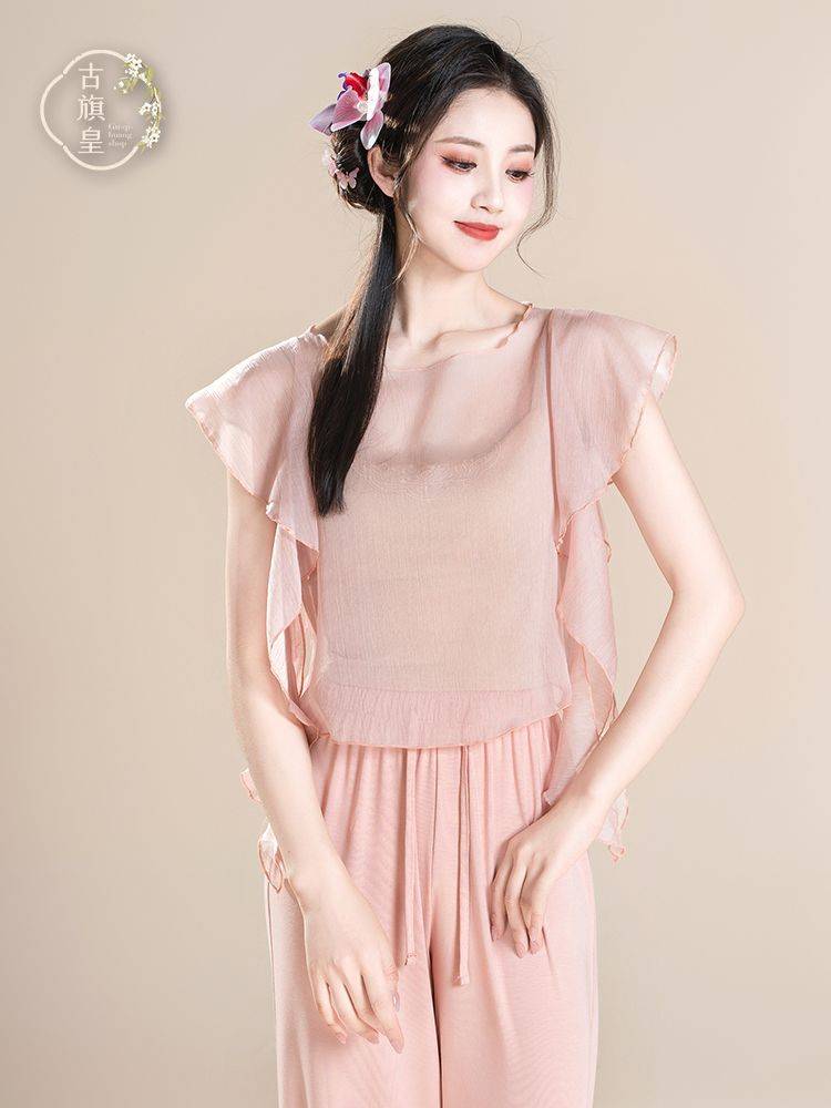 Classical dance body rhyme, elegant fairy gauze, practice clothes, Chinese dance adult body dance clothing top