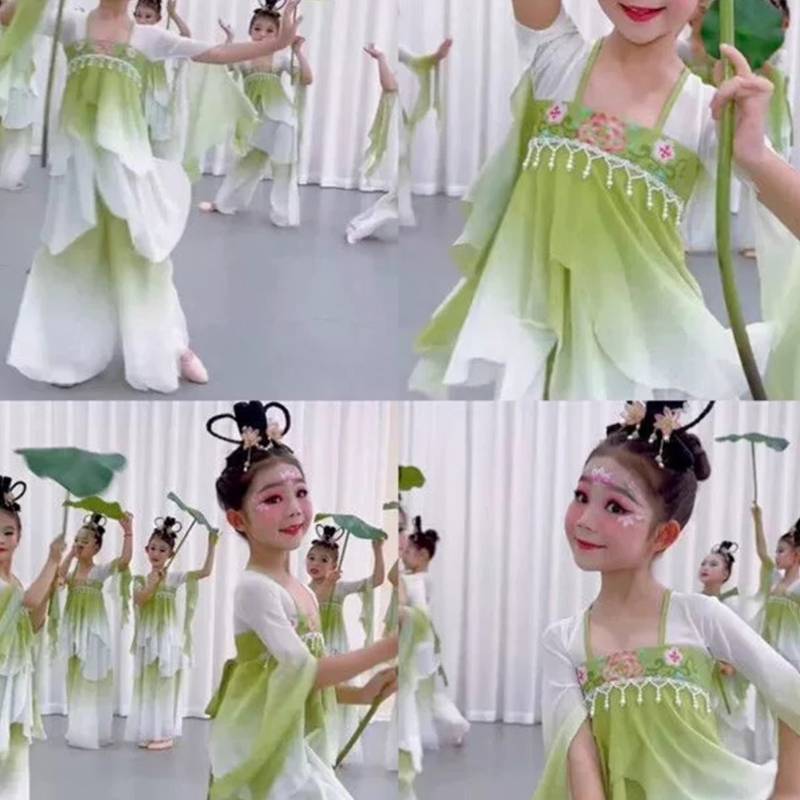 Gradient gauze practice service performance suit Jiangnan Caifu Lotus Classical Dance Performance Services Ancient Chinese Style Dance Female Women