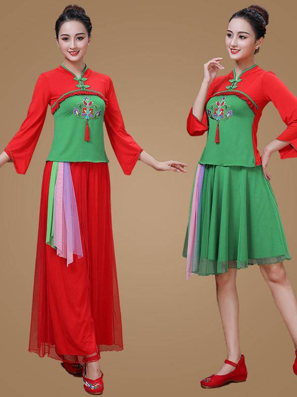 Female middle -aged classical dance performance service 2020 new square dance clothing stage clothing