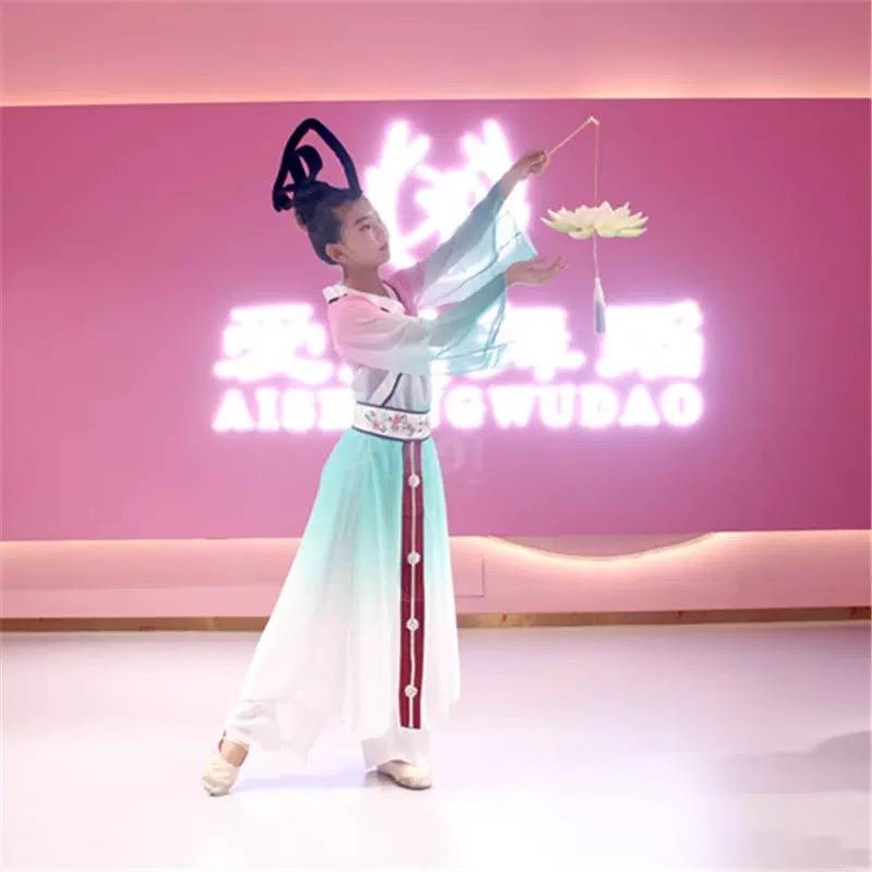 Step by step Lotus Classical Dance Performance Girls Permanent Shu Xiu Fan Dance Dance, Yangge, Mountain Ghost Performance Clothing