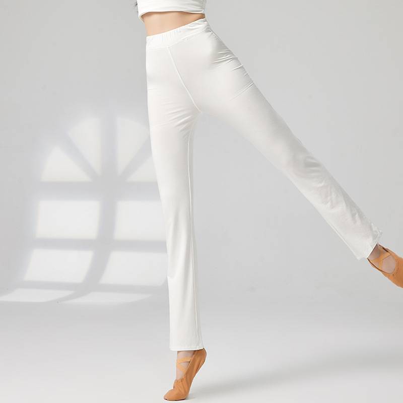 Dance practice pants straight micro -La female modern classical dance training yoga dancing clothing black is thin