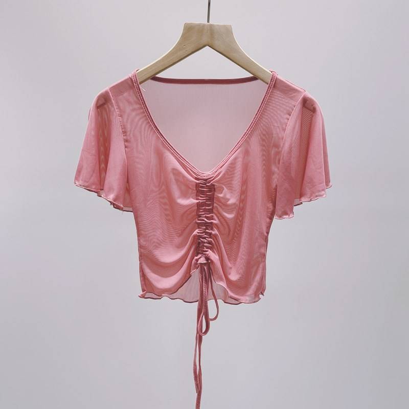 Factory sales B thin classical dance gauze short sleeve body rhyme training service Chinese dance rhyme test service student dance