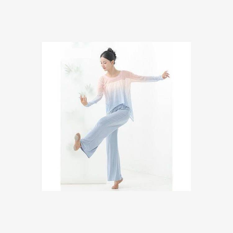 Classical Dance Clothing Chinese Dance Dance Practice Services Performance Service Gradient Savery Clothing Female Permanent Sleeve Jacket Summer New