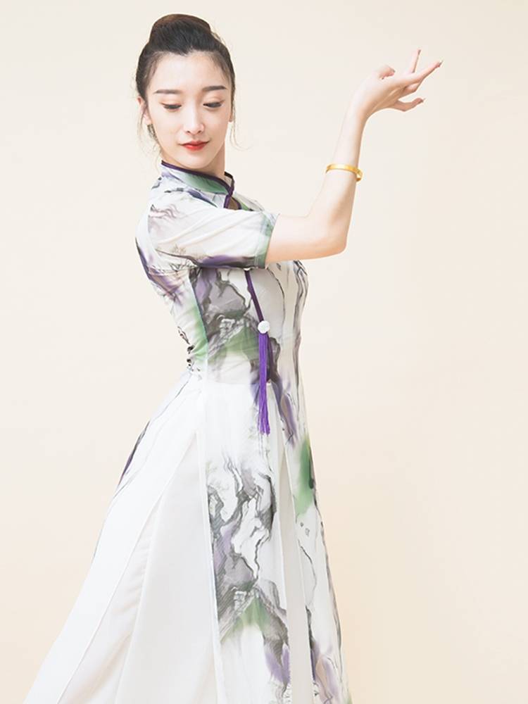 Cheongsam dance clothing female elastic Chinese dance classical dance exercise, figurine, clothing, clothing, firework dance clothing
