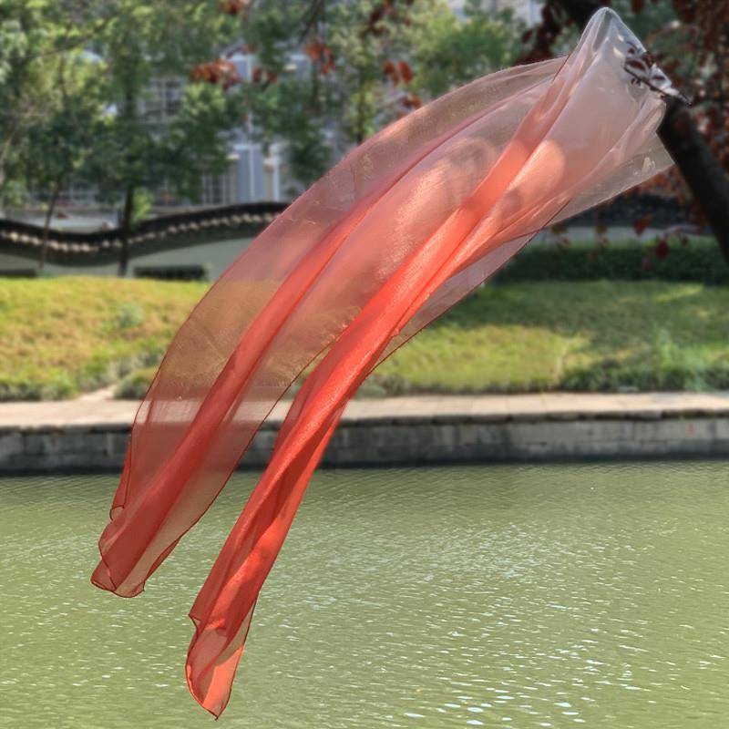 Children's classical dance elegant gauze performances, Hanfu girls, gradient brocade pure color Dunhuang dance ribbon jumping
