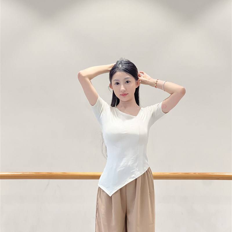 This year's popular short -sleeved Gargamine dance training meal dance dance dance dance dance classical dance shape is thin in spring and summer