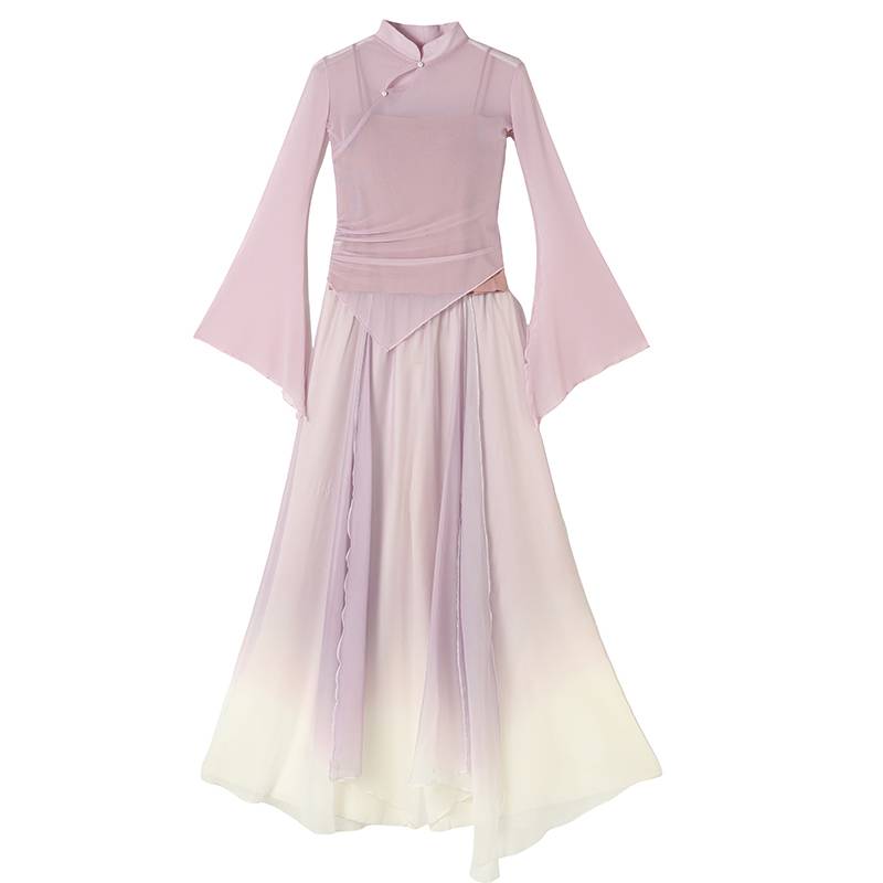 Classical dance service new top jacket elegant body rhyme yarn practice service Chinese dance nation performance clothing set women