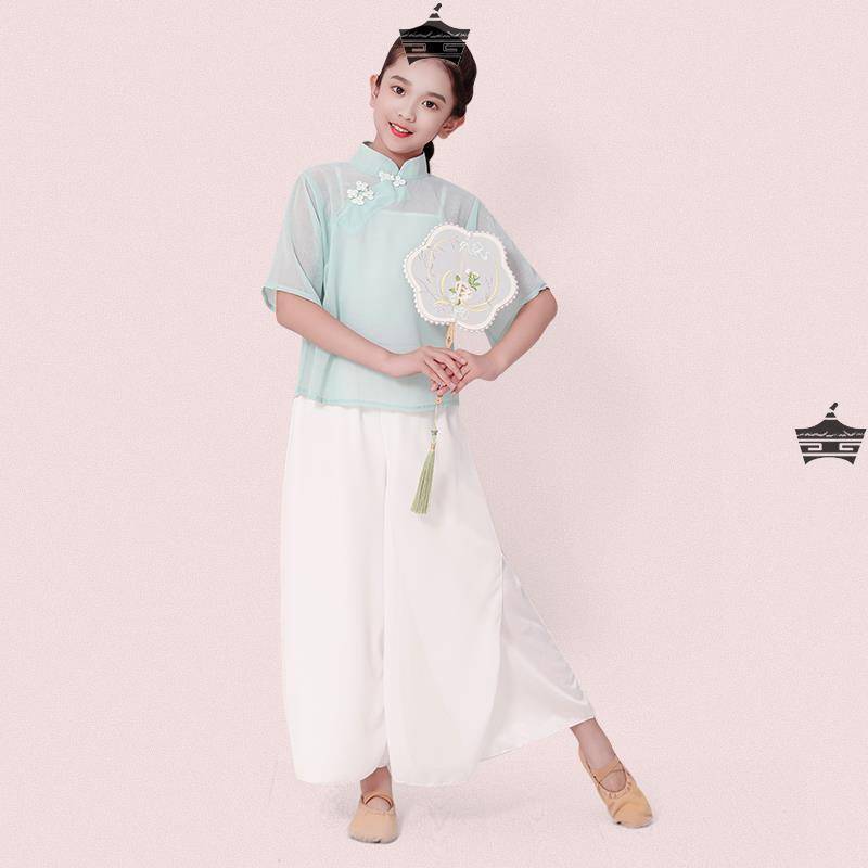 Grandma Bridge Dance Services Children's Chinese Style Fresh Fan Dance Performing Girls Classical Dance Sales Dressing Service