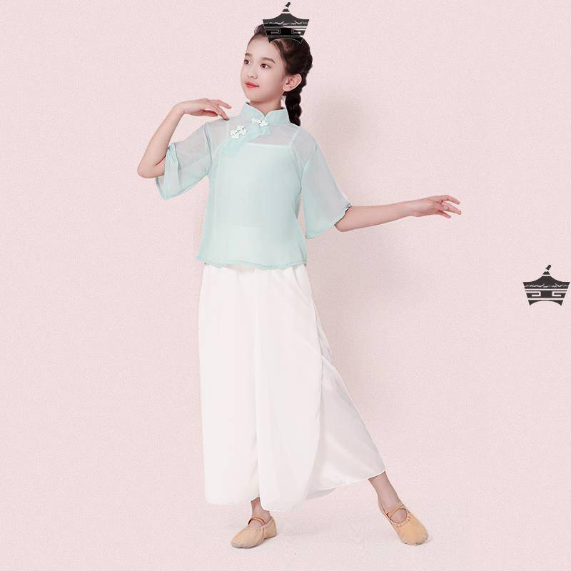 Grandma Bridge Dance Services Children's Chinese Style Fresh Fan Dance Performing Girls Classical Dance Sales Dressing Service