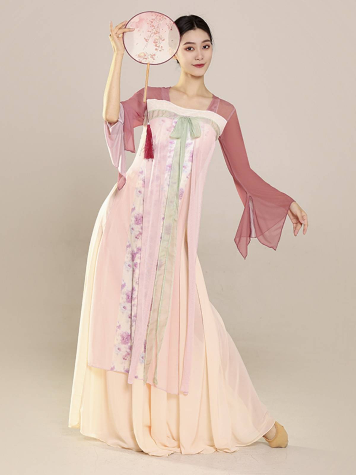 Classical dance dance clothing female elegant Han Tang Qi breast ribbon long turns into rhyme yae Chinese dance performance clothing