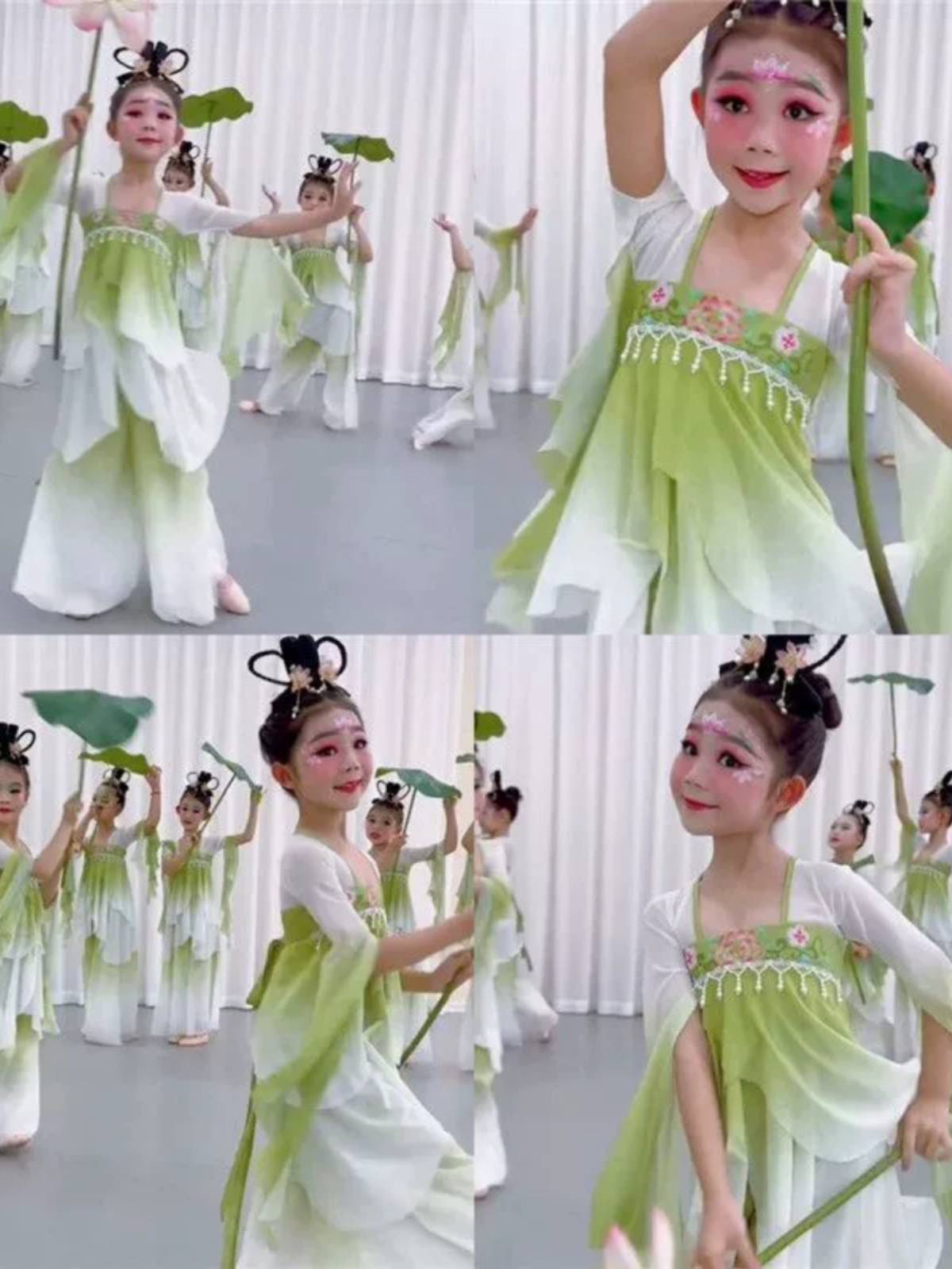 Jiangnan Caigan Lotus Classical Dance Performance Service Gradient Gine Dress Performance Service Performance Service Ancient Chinese Style Dance Female Women