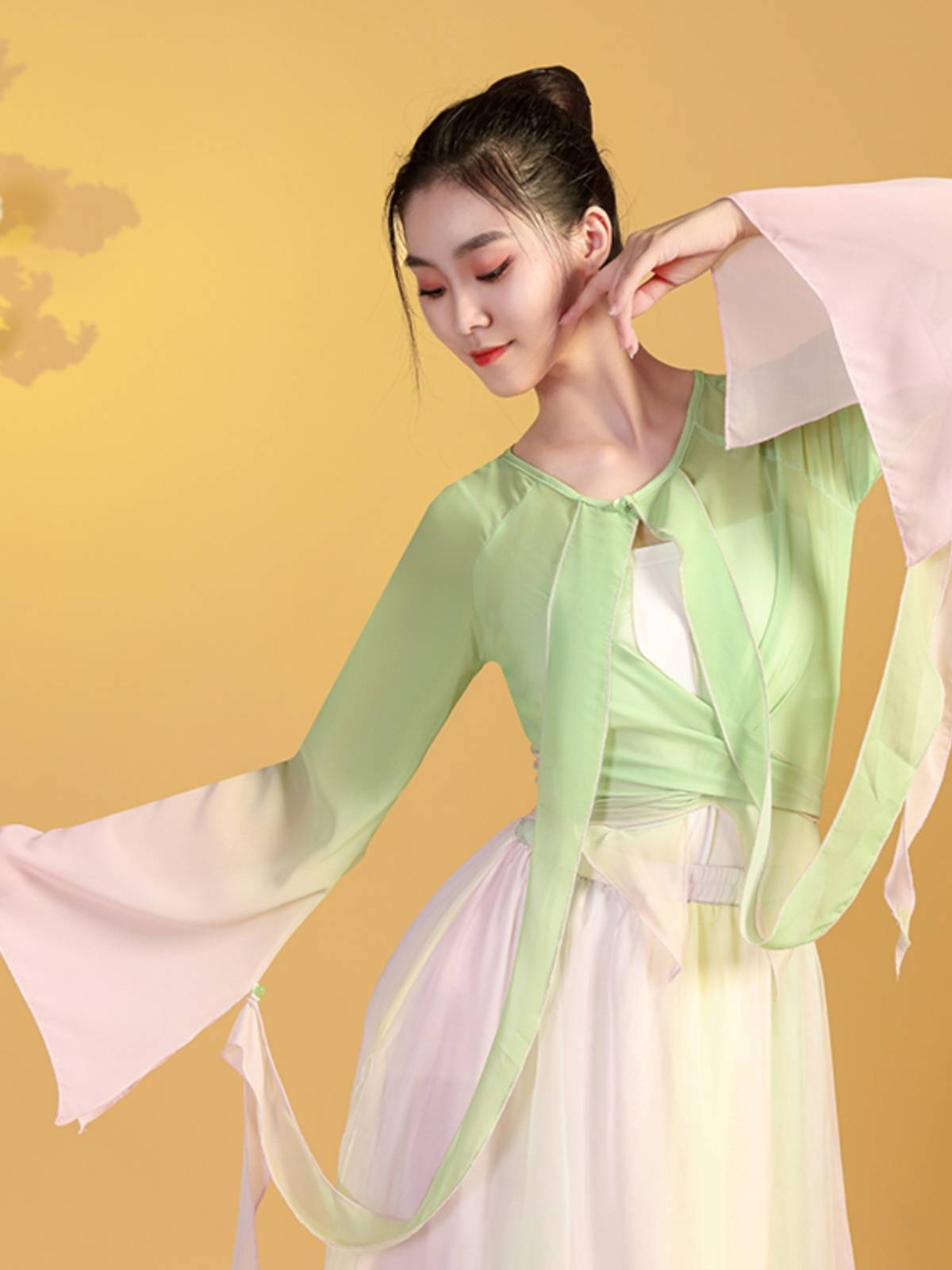 Classical Dance Performance Services Female Ferry Fairy Gradient Gatey Giney Jacket Chinese Style Dance Dance Fun Leader Art Test Clothing Set