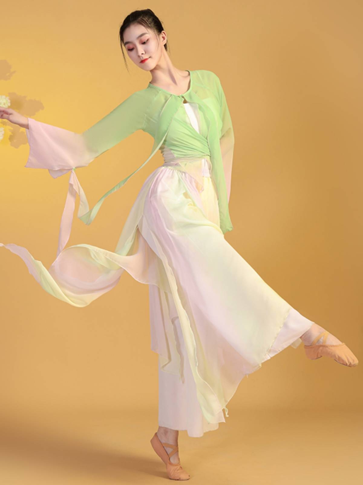 Classical Dance Performance Services Female Ferry Fairy Gradient Gatey Giney Jacket Chinese Style Dance Dance Fun Leader Art Test Clothing Set