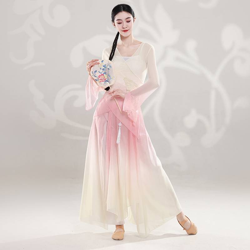 Classical dance clothing female elegant elasticity gauze Chinese dance base training skills