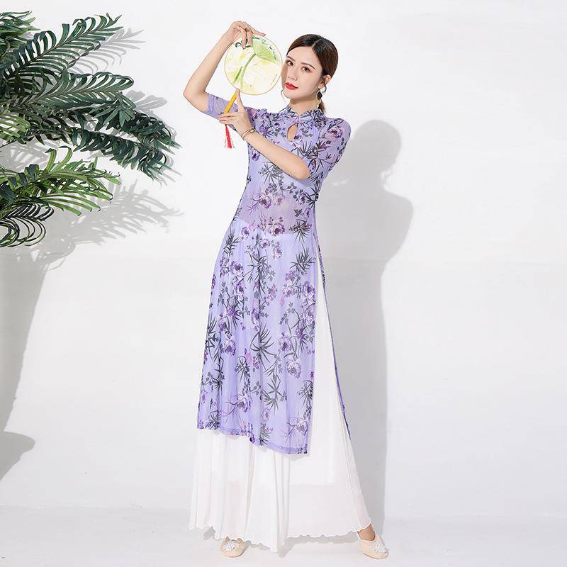 2021 Autumn Classical Dance Dance Dance Female China Wind Cheongsam Performance Server Belly Dance Set Flower Type Stalls