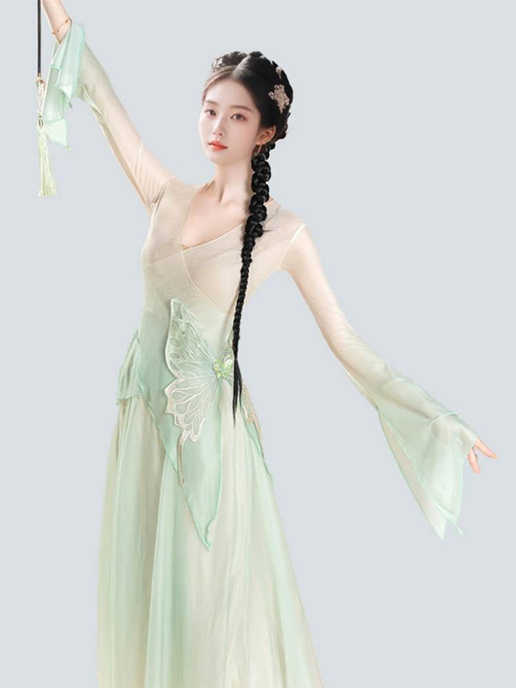 Classical dance clothing female elegant body rhyme elasticity Gravity gauze Chinese dance performance service classical dance exercise suit suit