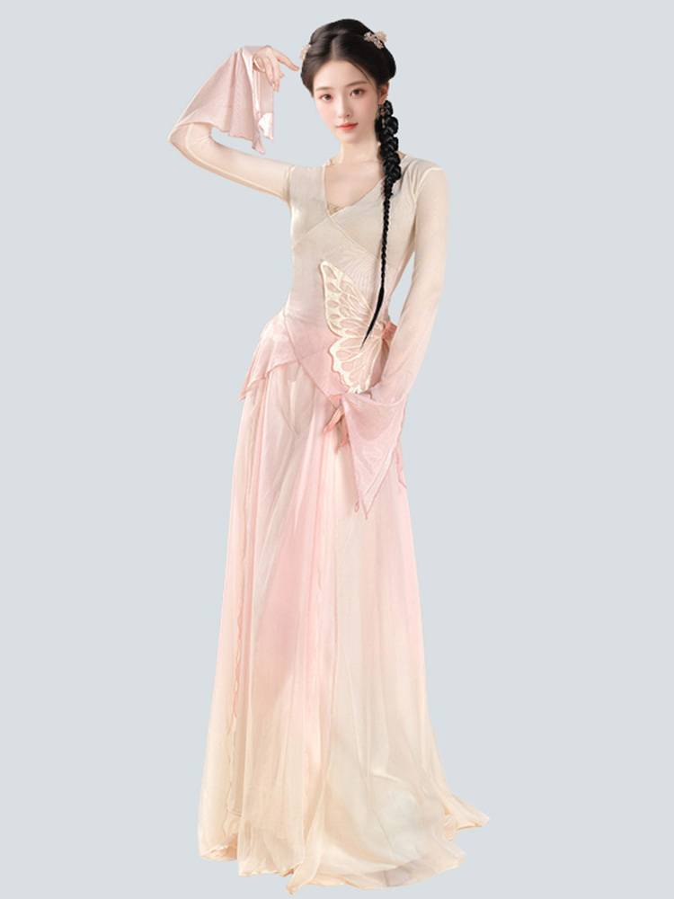 Classical dance clothing female elegant body rhyme elasticity Gravity gauze Chinese dance performance service classical dance exercise suit suit