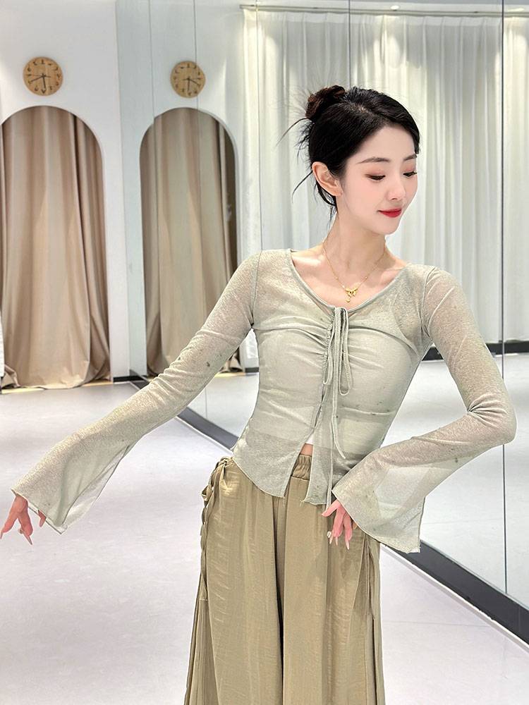 Classical dance clothing female body rhyme, elegant gauze performance, dressed meritorious service service Chinese national dance teacher training suit