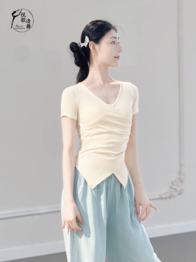 Classical dance exercise suit autumn and winter set refers to long -sleeved dance clothing shape sports clothes 2023 new modern dance top