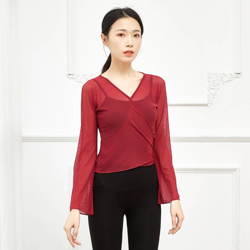 Dance Practice Dress thin female adult classical dance body rhyme yarn Modern dance top Chinese style ancient style body rhyme clothes