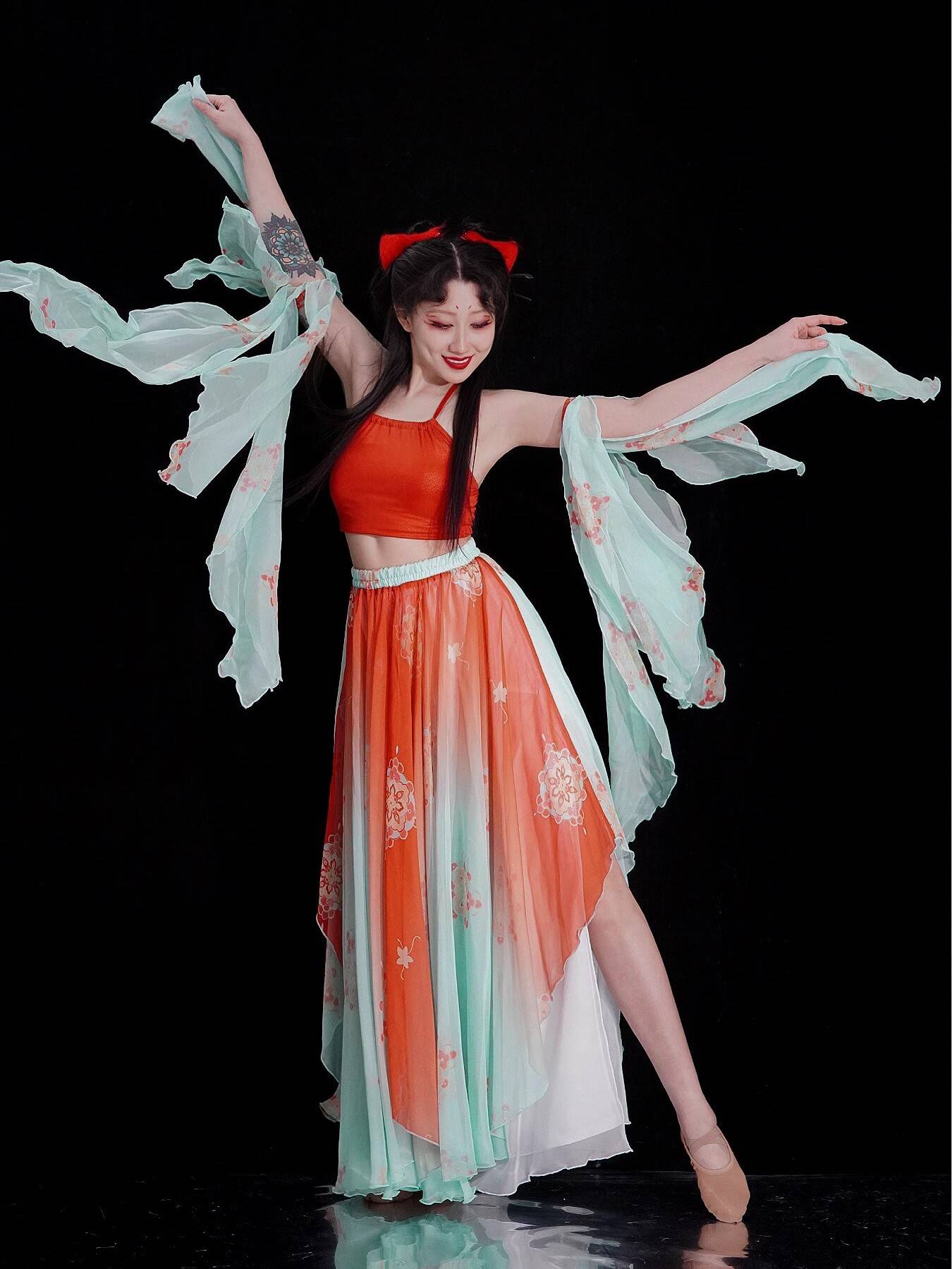 Classical Dance Gradient Saog Yaoshan Performance Clothing Dance Clothing Dress Skirt Chinese Ancient Guild Funny Female Women