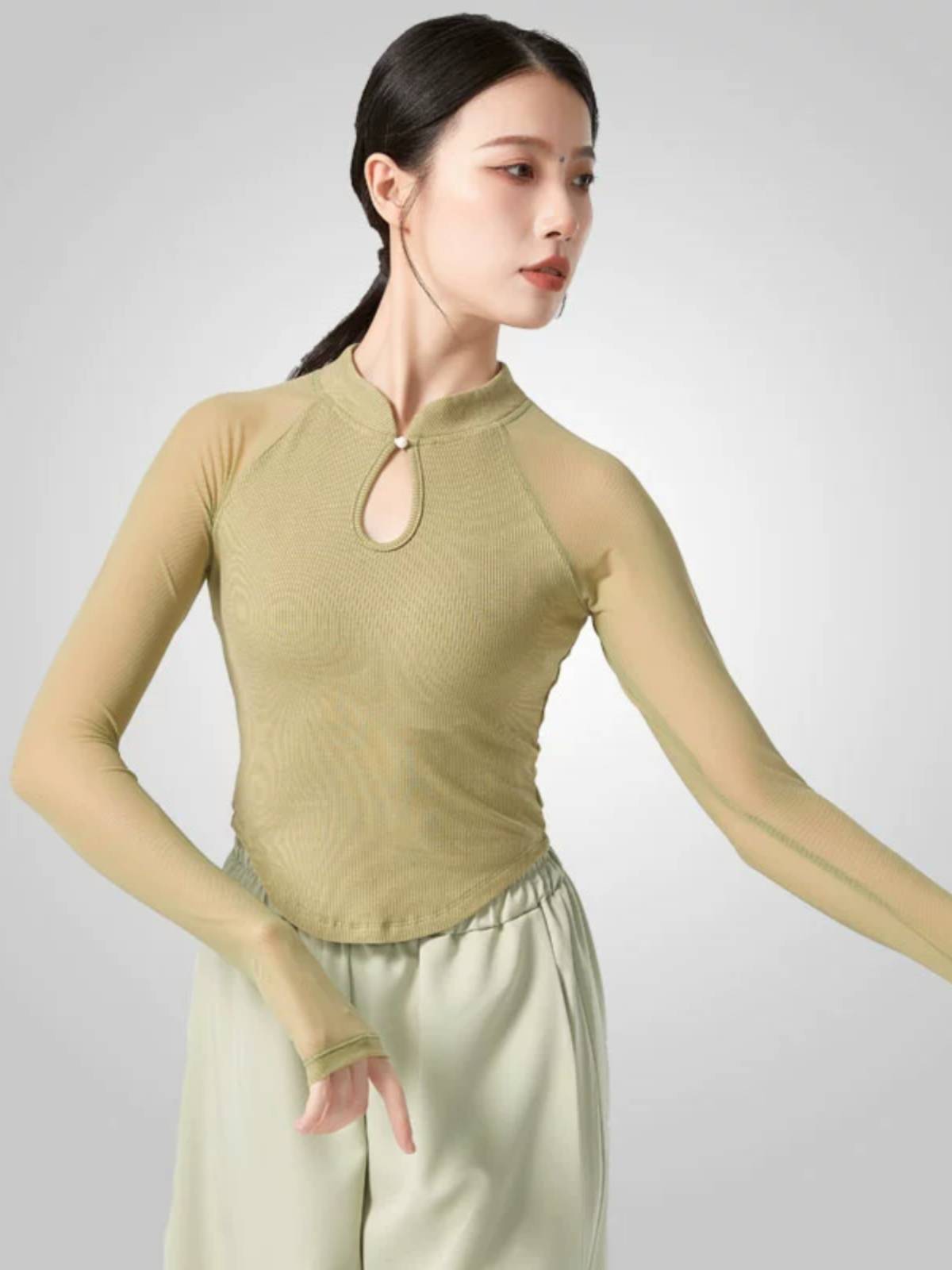 Classical Dance Dance Funmore Chinese Dance Performance Female Training Clothing Female Slim Cheong Cheongsam Stroke Dance Top
