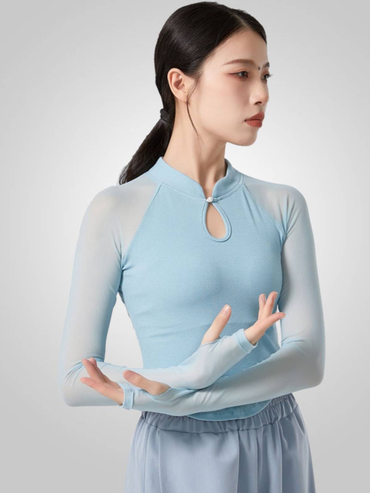 Classical Dance Dance Funmore Chinese Dance Performance Female Training Clothing Female Slim Cheong Cheongsam Stroke Dance Top