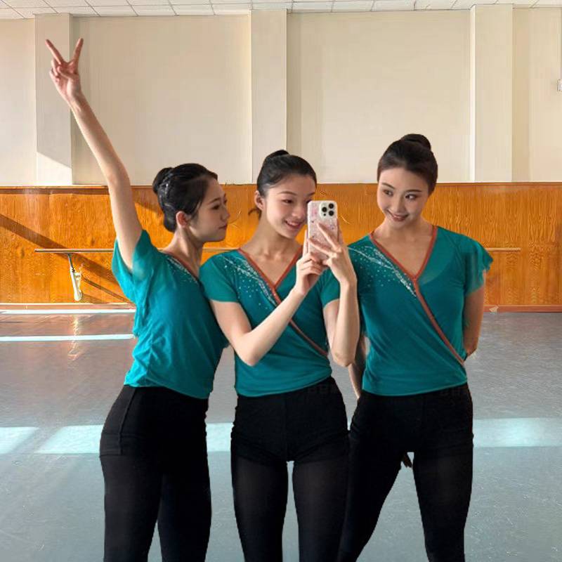 Classical dance yarn clothing, elegant net yarn body rhyme clothing Chinese dance exercise skills test base training class performance dance service