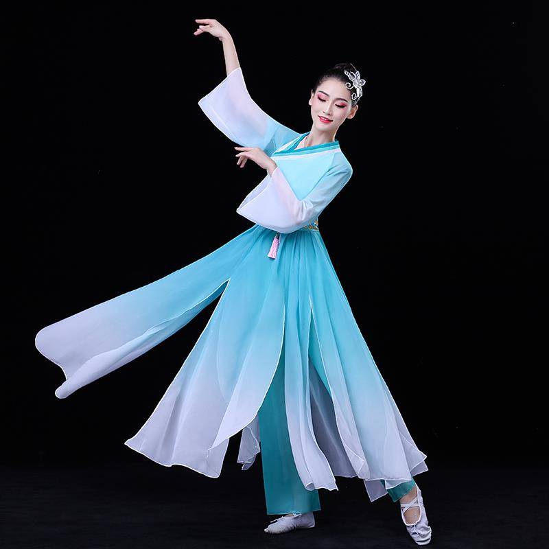 Classical Dance Performance Female Female Permanent Chinese Style Costume Hangu Costume Girls Super Fairy Dance Gradient Fan Dance