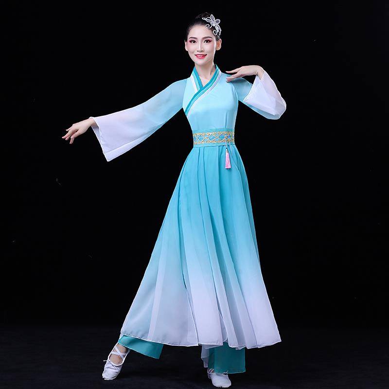 Classical Dance Performance Female Female Permanent Chinese Style Costume Hangu Costume Girls Super Fairy Dance Gradient Fan Dance