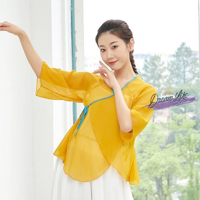 New classical dance clothing female elegant body rhyme ginematic Chinese dance adult shirt -shaped exercise uniform show performance
