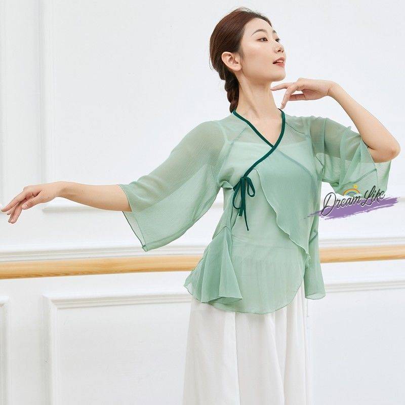 New classical dance clothing female elegant body rhyme ginematic Chinese dance adult shirt -shaped exercise uniform show performance