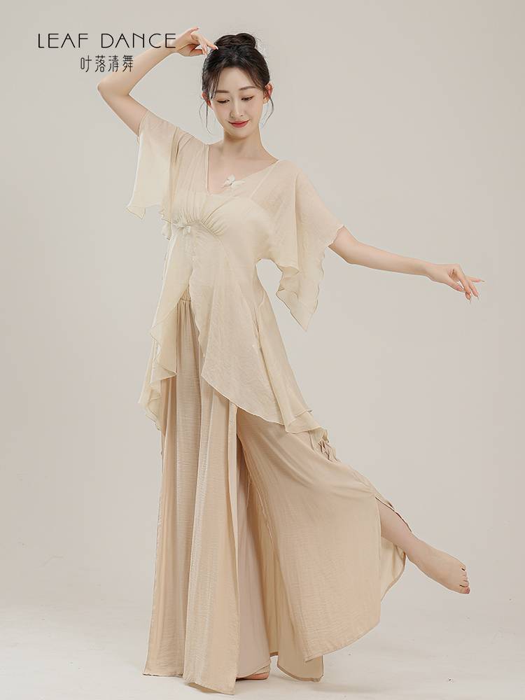 Ye Luo Qing Dance Classical Dance Chinese Modern Dance Stands Bad Wide Pants Professional Training Dance Press Pine Pants