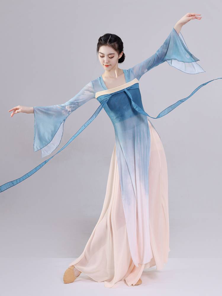 Classical dance dance service female national style elegant Hanfu qi chest skirt Chinese dance exercise kung fu tape long body rhyme yarn clothes