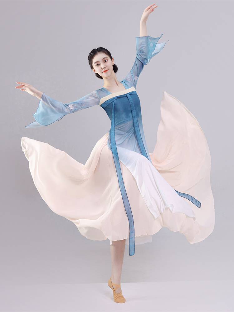 Classical dance dance service female national style elegant Hanfu qi chest skirt Chinese dance exercise kung fu tape long body rhyme yarn clothes