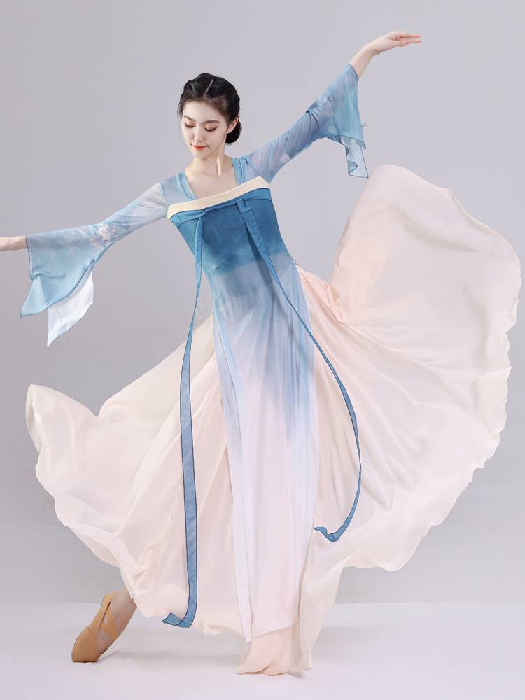 Classical dance dance service female national style elegant Hanfu qi chest skirt Chinese dance exercise kung fu tape long body rhyme yarn clothes