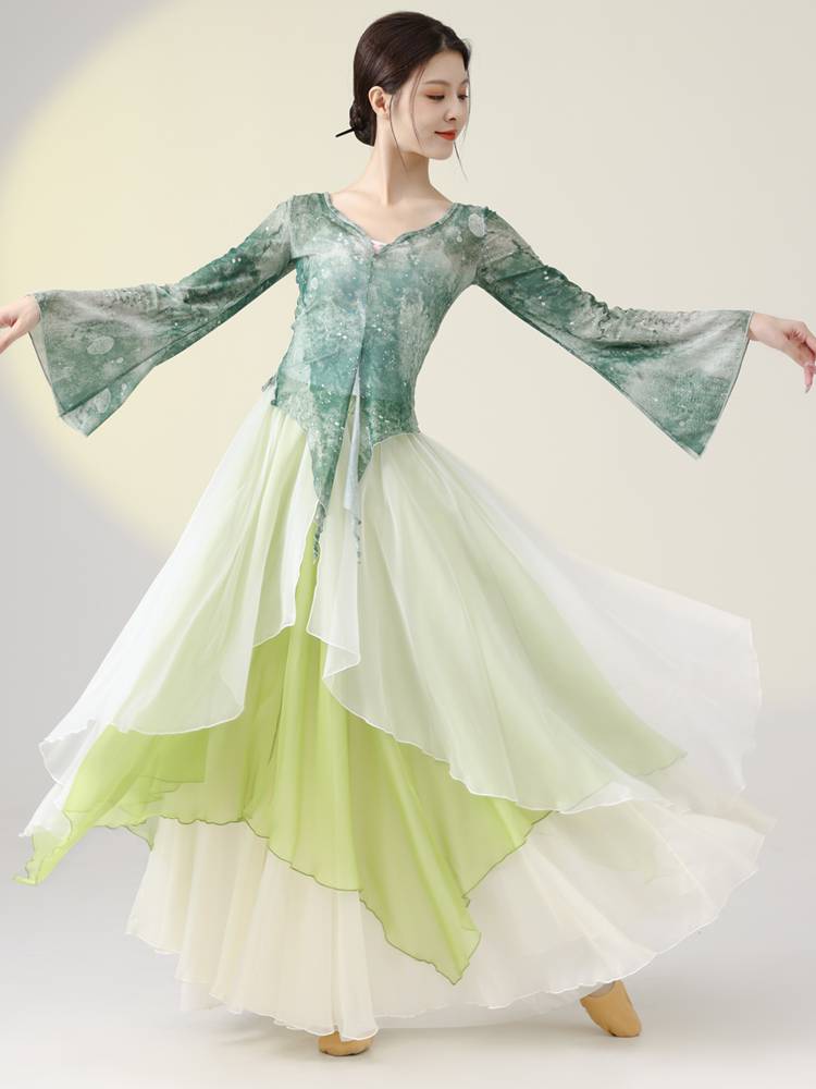 Summer Classical Dance Farmon Clothing Female Chinese Dance Dance Dress Practice Gongguo Gong style Fairy Floating Performance Service
